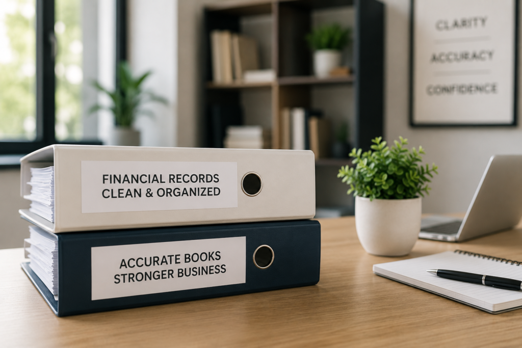 organized financial records after professional accounting cleanup services